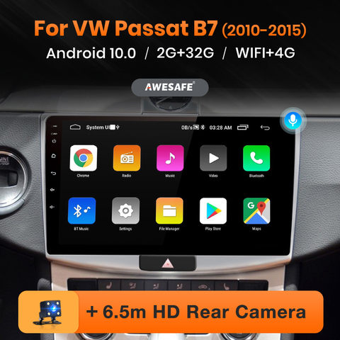 Автомагнитола AWESAFE PX9 для Volkswagen Passat B7 2010-2015, мультимедийный видеоплеер на Android 10, 2 Гб ОЗУ, 32 Гб ПЗУ, с GPS, типоразмер 2 din ► Фото 1/6