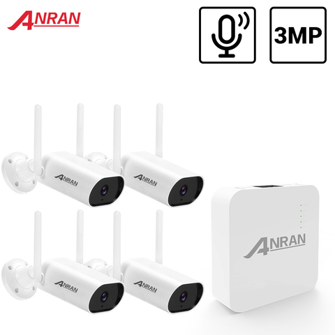 ANRAN 3MP мини комплект видеонаблюдения Аудио запись CCTV система водонепроницаемый открытый беспроводной IP заглушка камеры & Play ночное видение ► Фото 1/6