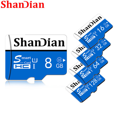 ShanDian горячая Распродажа Смарт SD карта памяти 64 ГБ 32 ГБ 16 ГБ 8 ГБ класс 10 TF карта Smartsd флеш-накопитель флэш-память высокоскоростной ► Фото 1/6