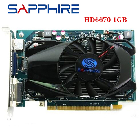 SAPPHIRE HD6670 1 ГБ для видеокарты AMD GPU Radeon HD 6670 GDDR3 128bit видеокарты ПК Компьютерная игра для видеокарт HDMI VGA ► Фото 1/6