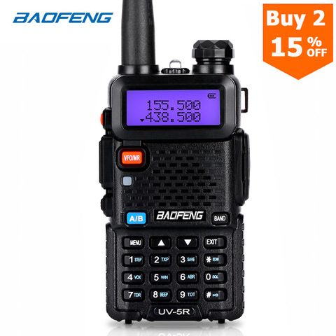 Портативная рация BaoFeng UV-5R, радиостанция двухсторонней связи обновленной версии, 128 каналов, 5 Вт, УКВ УВЧ, 136-174 МГц и 400-520 МГц ► Фото 1/6