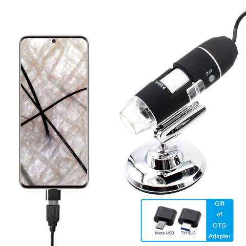 Цифровой USB-микроскоп SANHOOII 1000x/1600x, эндоскоп с светодиодный мерой, микроскоп для восстановления кожи и волос ► Фото 1/6