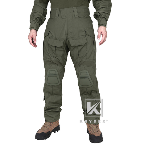 Боевые брюки KRYDEX G3 для игры в поле боя, Рейнджер, зеленый CP стиль, тактическая штурмовая Униформа BDU, штаны с наколенниками для военной охоты ► Фото 1/6