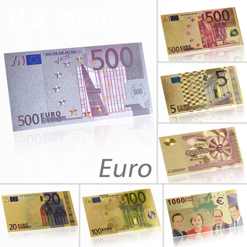 Цветные евро 500 Поддельные Банкноты серебряная фольга евро банкноты бумажные для банкнот коллекция банкнот для сувенира подарок ► Фото 1/5