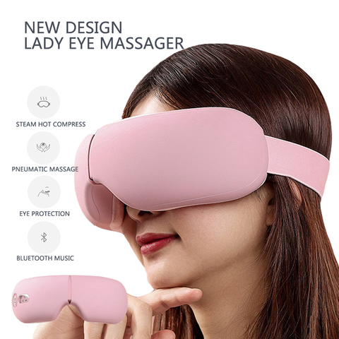 4D умная подушка безопасности Вибрационный массажер для глаз инструмент для ухода за глазами горячий компресс Bluetooth усталость глаз массажны... ► Фото 1/6
