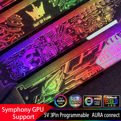 Видеокарта Поддержка рамка Красочные/RGB/D-RGB LED VGA, держатель для карт, шасси вера лампа разъем светильник загрязнения ASUS AURA ► Фото 1/6