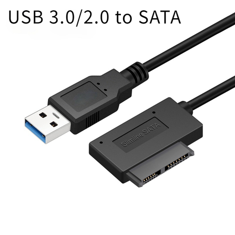 Кабель-преобразователь USB 3,0 к Mini Sata II 7 + 6 13Pin для ноутбука, CD/DVD ROM, Кабель-адаптер привода для ноутбука ► Фото 1/6