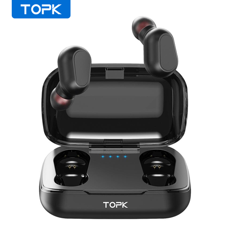 TOPK TWS Bluetooth 5,0 беспроводные Bluetooth наушники с микрофоном мини беспроводные наушники для Xiaomi для смартфона ► Фото 1/6