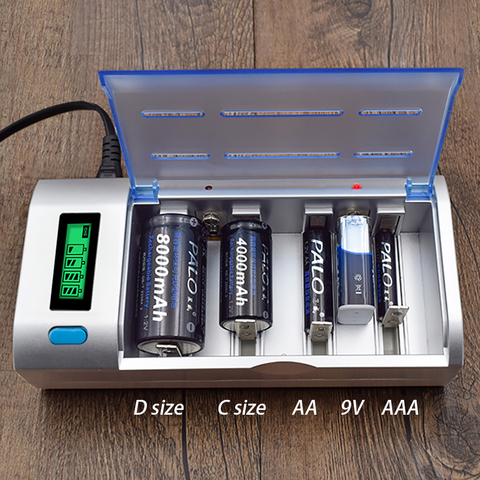 Умная аккумуляторная батарея PALO с ЖК-дисплеем, зарядное устройство 9 в размера AA AAA C D для никель-металлогидридных аккумуляторов типа C, быстр... ► Фото 1/6