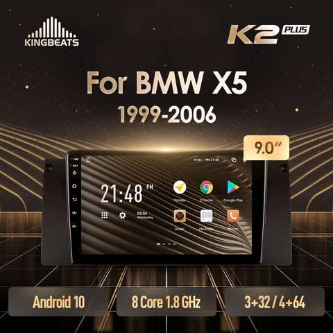 KingBeats штатное головное устройство For BMW X5 E39 E53 1999 - 2006 GPS Android 10 автомагнитола на андроид магнитола For БМВ Х5 For автомобильная мультимедиа Octa Core 8 core*1.8G No 2din 2 din dvd ► Фото 1/6