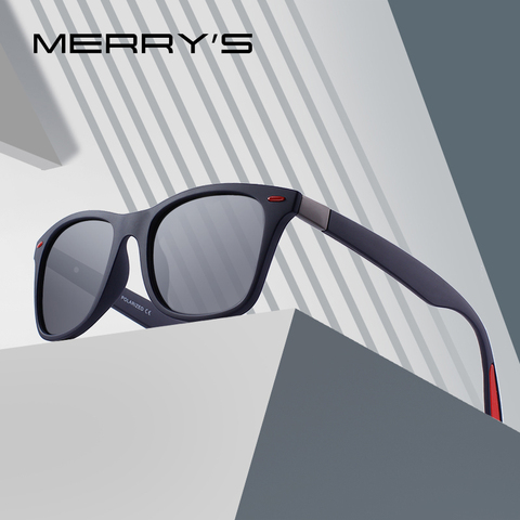 Мужские и женские классические солнцезащитные очки MERRYS, классические поляризационные очки с заклепками в стиле ретро, с квадратной оправой... ► Фото 1/6