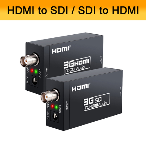 Преобразователь 3G HDMI в SDI/адаптер SDI в HDMI, внешний адаптер/адаптер 3G-SDI BNC 1080P DAC, преобразователь для монитора HDTV ► Фото 1/6