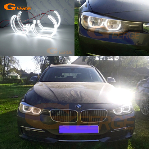 Для BMW 3 серии F30 F31 F34 2012 2013 2014 2015 2016 галогеновые фары, отличный стиль DTM, ультра яркий комплект светодиодов «глаза ангела» ► Фото 1/6
