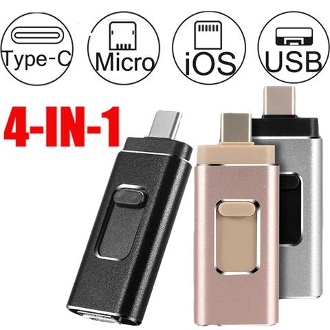 USB флеш-накопитель для iphone, android, телефон, Тип c, Micro SD, 128 ГБ, 64 ГБ, 32 ГБ, 256 ГБ, TF карта, usb карта памяти, 3,0 pendrive ► Фото 1/1