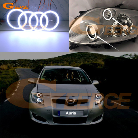 Для Toyota Auris 2006 2007 2008 2009 предлицевая сторона отличный ультра яркий COB led Ангельские Глазки halo кольца автомобильные аксессуары ► Фото 1/6