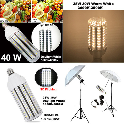 Светодиодная лампа с высоким индексом цветопередачи RA 95 +, 100-130 лм/Вт, лампа-Кукуруза E27, светодиодная лампа-кукуруза без мерцания, запись вид... ► Фото 1/6