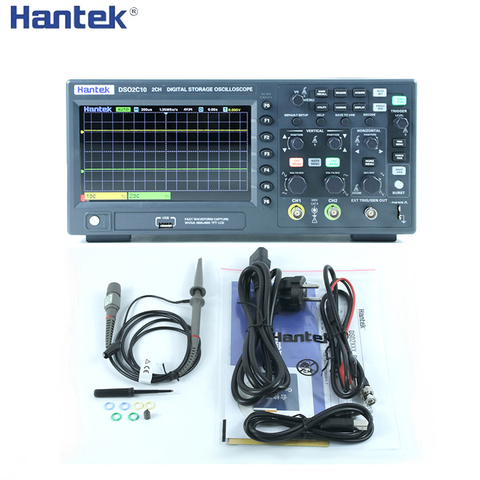 Цифровой осциллограф Hantek DSO2C10 2C15 2D10 2D15 2 канала 100 МГц/150 МГц, осциллограф с частотой дискретизации 1 Гвыб/с ► Фото 1/6