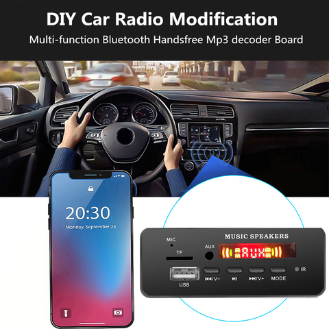 MP3-плеер 5 в 12 В с поддержкой Bluetooth 5,0 WAV, декодирующая плата 3,5 мм, USB, AUX, TF, слот для карты, автомобильный комплект для Toyota yatu ► Фото 1/6