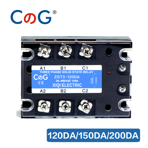 CG 3-фазное 120A 150A 200A DA трехфазное SSR управление постоянным током твердотельное реле переменного тока SSR 3-32 В постоянного тока на 24-480 В переменн... ► Фото 1/6