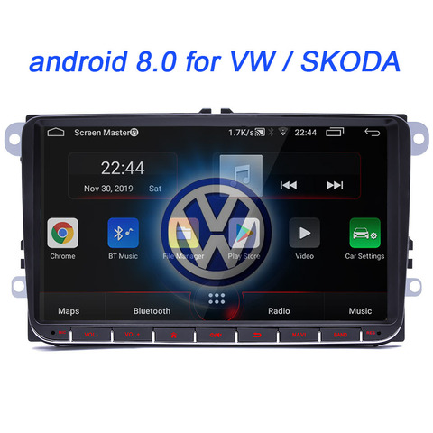 Автомобильный мультимедийный плеер 2 Din с радио, android 8,0 для VW Volkswagen Golf Polo Tiguan Passat b7 b6 SEAT leon Skoda yeti Octavia ► Фото 1/6