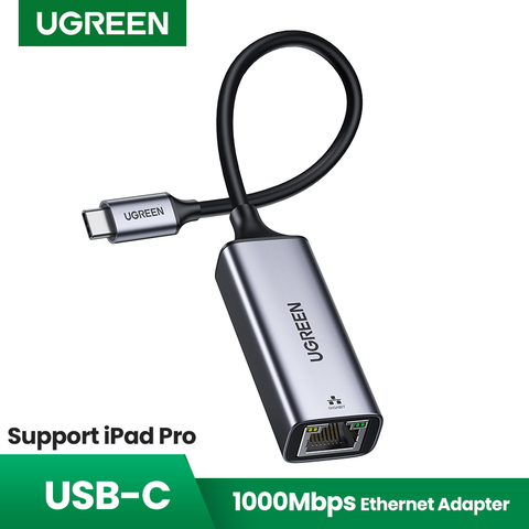 Адаптер UGREEN Type C Ethernet USB C к Ethernet для MacBook Pro Samsung S20 S10 S9 Note10, сетевая карта Type C USB Ethernet RJ45 ► Фото 1/6