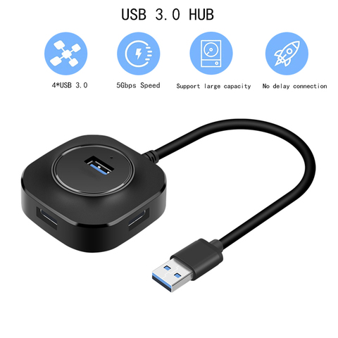 Новый usb-хаб USB 3,0 концентратор Мульти USB сплиттер адаптер 4 порта s скорость мини несколько 3 хаб usb3.0 хаб порт USB концентратор расширитель для ПК ► Фото 1/6