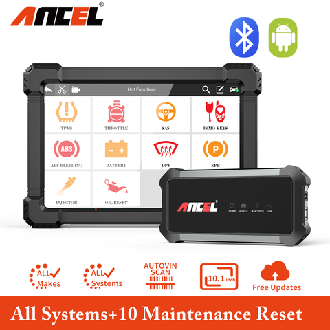 Автомобильный Сканнер OBD2 Ancel X7, профессиональный диагностический инструмент с Bluetooth, Wi-Fi, OBD Sacnner, система с полным заполнением, ABS OIl EPB DPF Reset OBD 2 ► Фото 1/6