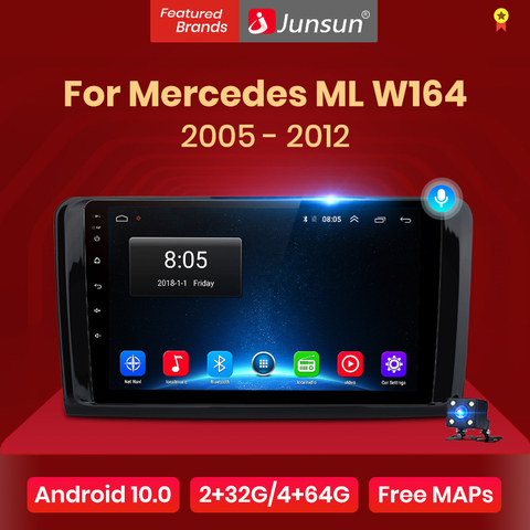 Junsun V1 pro 2G + 128G Android 10 для Mercedes ML W164 GL GL320 ML350 ML500 X164 GL350 GL450 2005 - 2012 автомобильный Радио Мультимедиа DVD ► Фото 1/6