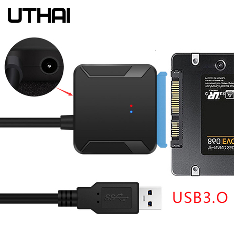 Адаптер UTHAI T39 для жесткого диска, простой кабель для жесткого диска USB на SATA 5 Гбит/с USB 3,0 на SATA3 2,5/3,5, Кабель-адаптер для чтения жесткого диска IPFS ► Фото 1/6
