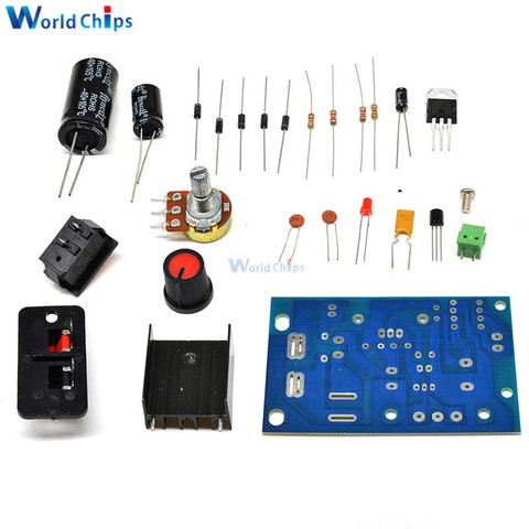 LM317 понижающий DC 5V-35V до 1,25 V-30V DIY наборы AC/DC блок питания PCB плата 5K регулируемый резистор с переключателем ВКЛ/ВЫКЛ ► Фото 1/6