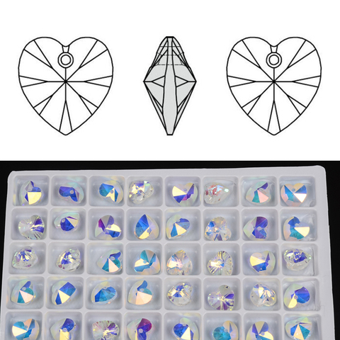 10 мм 14 мм Подвески с любовным сердцем и кристаллами AB стеклянные бусины из хрусталя драгоценные камни бисер для изготовления ювелирных изде... ► Фото 1/5