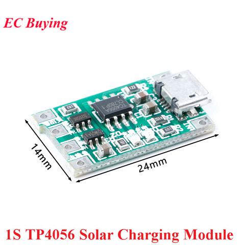 1S Micro USB 1A 4,2 V 3,7 V 3,6 V 18650 Литий Батарея зарядное устройства на солнечных батареях Зарядное устройство Модуль TP4056 литий-ионный полимерный акку... ► Фото 1/5