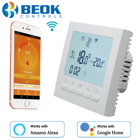 Умный Wi-Fi термостат BEOK для газового котла, регулятор температуры для бойлеров, работает с Alexa Google Home ► Фото 1/6