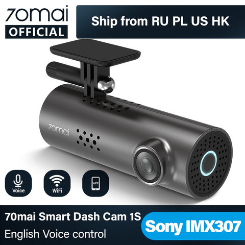 70mai Smart Dash Cam 1S английское Голосовое управление 70 Mai Автомобильная камера 1080P 130FOV Wifi 70mai Автомобильный видеорегистратор Автомобильный рекорде... ► Фото 1/6