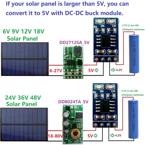 5X SD05CRMA 3,7 V 4,2 V Li-ion Li-Po модуль зарядного устройства литиевой батареи для 5V 6V 9V 12V 18V 24V 48V солнечной панели ► Фото 1/6