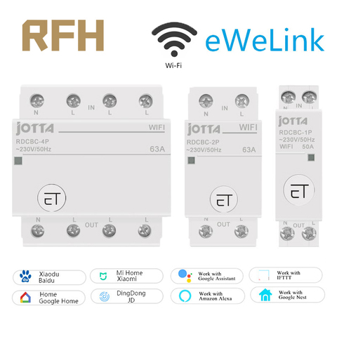 WiFi автоматический выключатель от eWeLink дистанционное/Голосовое управление с Alexa и Google Home RDCBC 1P 2P 4P ► Фото 1/1