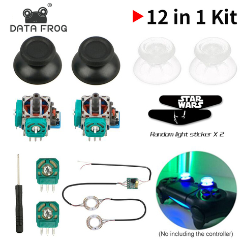 Модуль аналоговых 3d-джойстиков Data Frog 2 шт., потенциометр с 2 черными стиками для Playstation 4, PS4 ► Фото 1/6