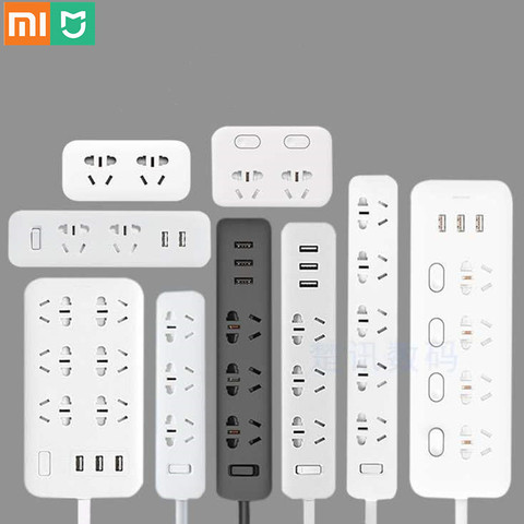 Xiaomi Mi Mijia силовая лента 2.1A Быстрая зарядка 3 USB удлинитель штепсельная вилка 6 розеток розетка адаптер US UK EU AU MI силовая полоса ► Фото 1/6