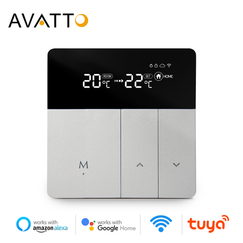 Смарт-термостат AVATTO WiFi, 100-240 В, работает с Alexa Google Home Яндекс. Алиса ► Фото 1/6