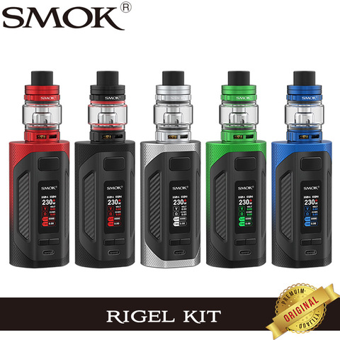 Оригинальный комплект SMOK Rigel с боксмодом Rigel мощностью 230 Вт, вейп с TFT-экраном, баком TFV9 емкостью 6,5 мл, испарителем для электронной сигареты с сетчатой катушкой V9 ► Фото 1/6