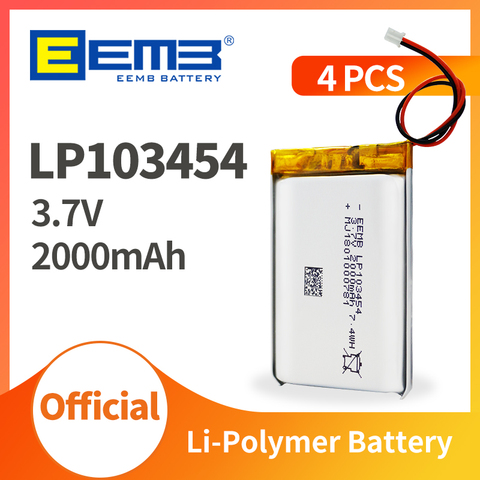 EEMB LP103454 3,7 V 2000mAh литий-полимерная аккумуляторная батарея 1/4/10 Упаковка UL1642 UN38.3 сертифицированная Прямая поставка от производителя бесплатная доставка ► Фото 1/6