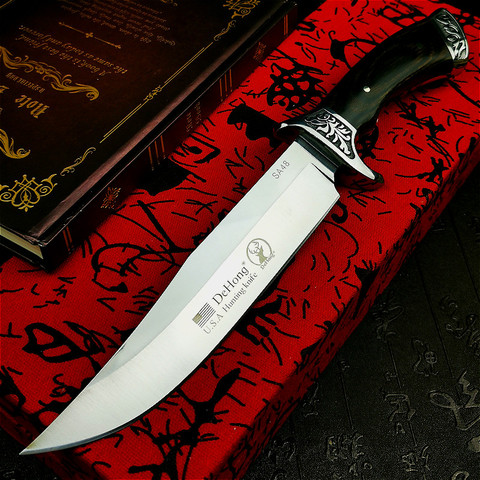 PEGASI U.S.A(DEHONG )SA48 охотничий нож с прямым лезвием, Походный нож с прямым лезвием, зеркальный светильник, тактический нож ► Фото 1/5