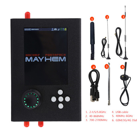 Новый Собранный портативный h2-5ppm TCXO сенсорный ЖК-дисплей 3,2 дюйма, черный алюминиевый чехол, аккумулятор 2000 мАч, динамик для HACKRF ONE SDR ► Фото 1/1