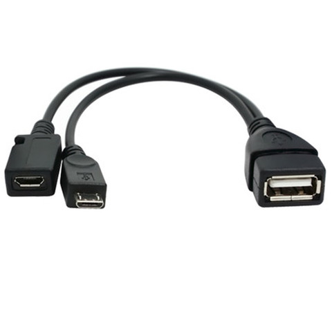 2 в 1 OTG микро USB узловой блок питания Y Разветвитель USB адаптер к микро 5-контактному штекерному кабелю для телефона ► Фото 1/4