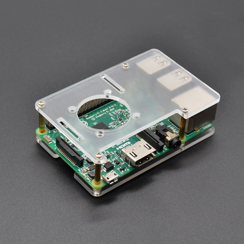 Подходит для Raspberry Pi 4B Чехол Коробка двойной прозрачный акриловый чехол/монтируемый Вентилятор охлаждения ► Фото 1/6