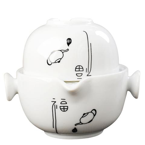 Керамический чайный набор включает в себя 1 кастрюлю 1 чашку, высококачественный элегантный и легкий gaiwan, красивый и легкий чайник для чая, бесплатная доставка ► Фото 1/6