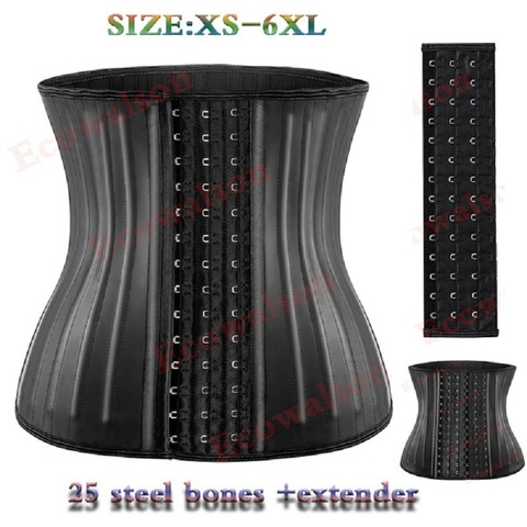 XXXS-6XL 25 Сталь кости талии тренер для Для женщин корсет Cincher Body Shaper Пояс Триммер с Сталь кости и удлинитель для головок ► Фото 1/6