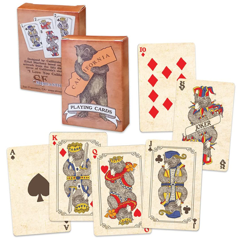Новый Винтажный стиль, желтые игральные карты, я люблю тебя, Калифорнийский покер, защита, маленький медведь, ограниченная серия, набор ► Фото 1/6