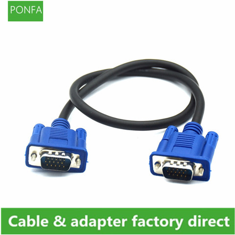 Кабель VGA штыревой к MaleBraided Экранирование высокого качества HD tv VGA Компьютер ТВ дисплей сигнал короткий кабель 0,3 м/0,5 м/1,3 м ► Фото 1/4