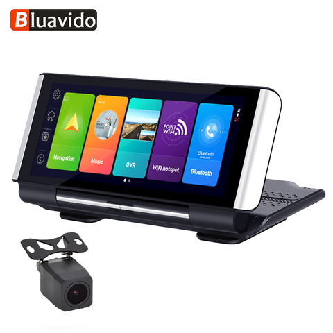 Bluavido 7 дюймов 4G ADAS Android Автомобильная приборная панель DVR GPS навигация FHD 1080P двойной объектив Dash камера G сенсор Автомобильный видеорегистрат... ► Фото 1/6